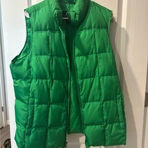 Lands' End Green Puffer Vest
